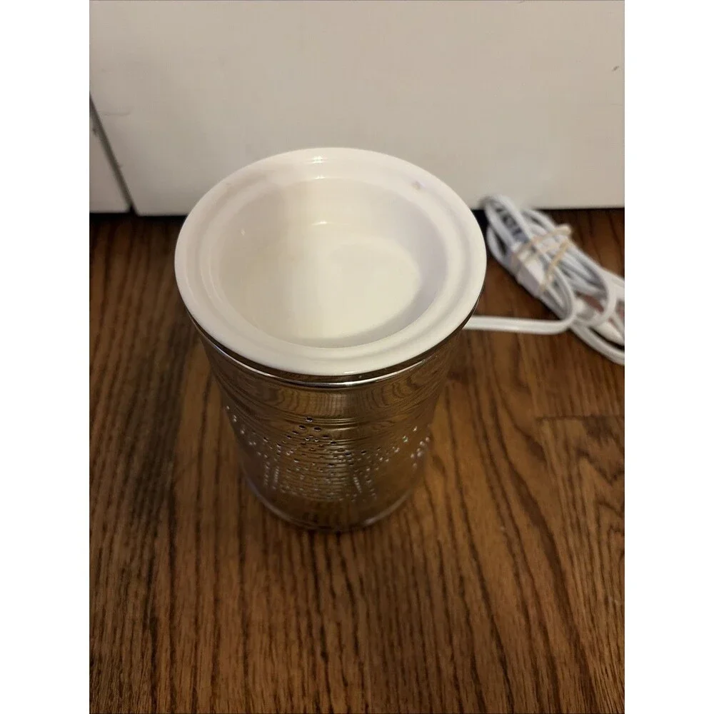 Scentsy Tin Can Stars Silver Wax Warmer Discontinued